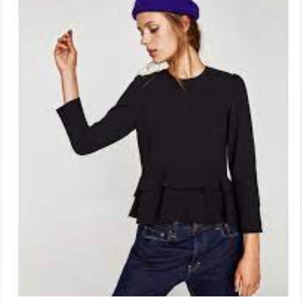 NWT Zara Woman Black Blouse
